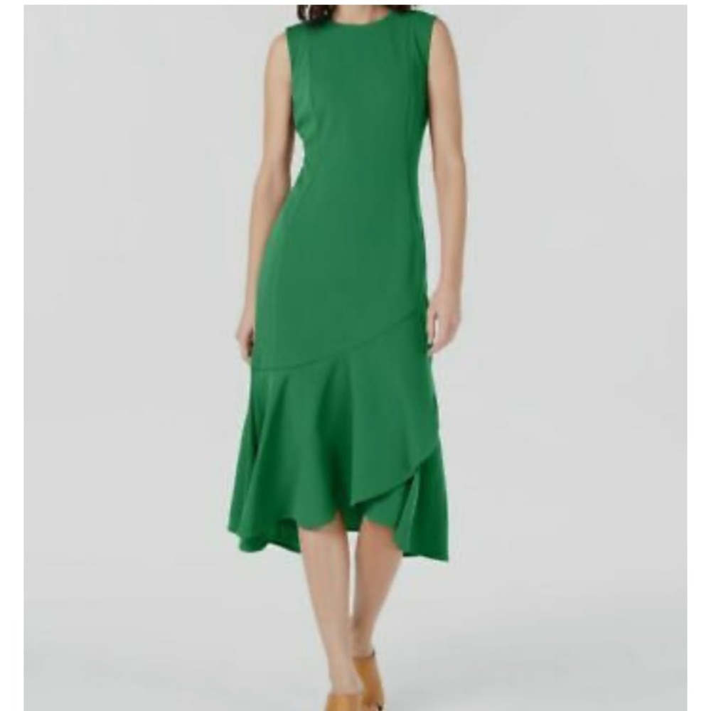 Calvin Klein Emerald Green Sleeveless Midi Dress